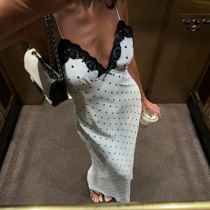 Women's SOERA Celeste Lace Trim Polka Dot Dress