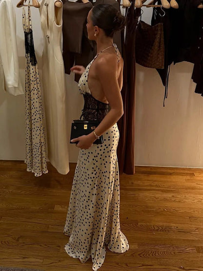 Women's SOERA Celeste Polka Dot Halter Maxi Dress