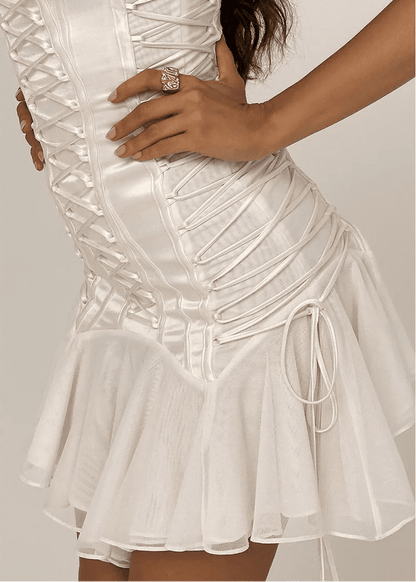 Women's SOERA Celeste Strapless Lace-Up Mermaid Mini Dress