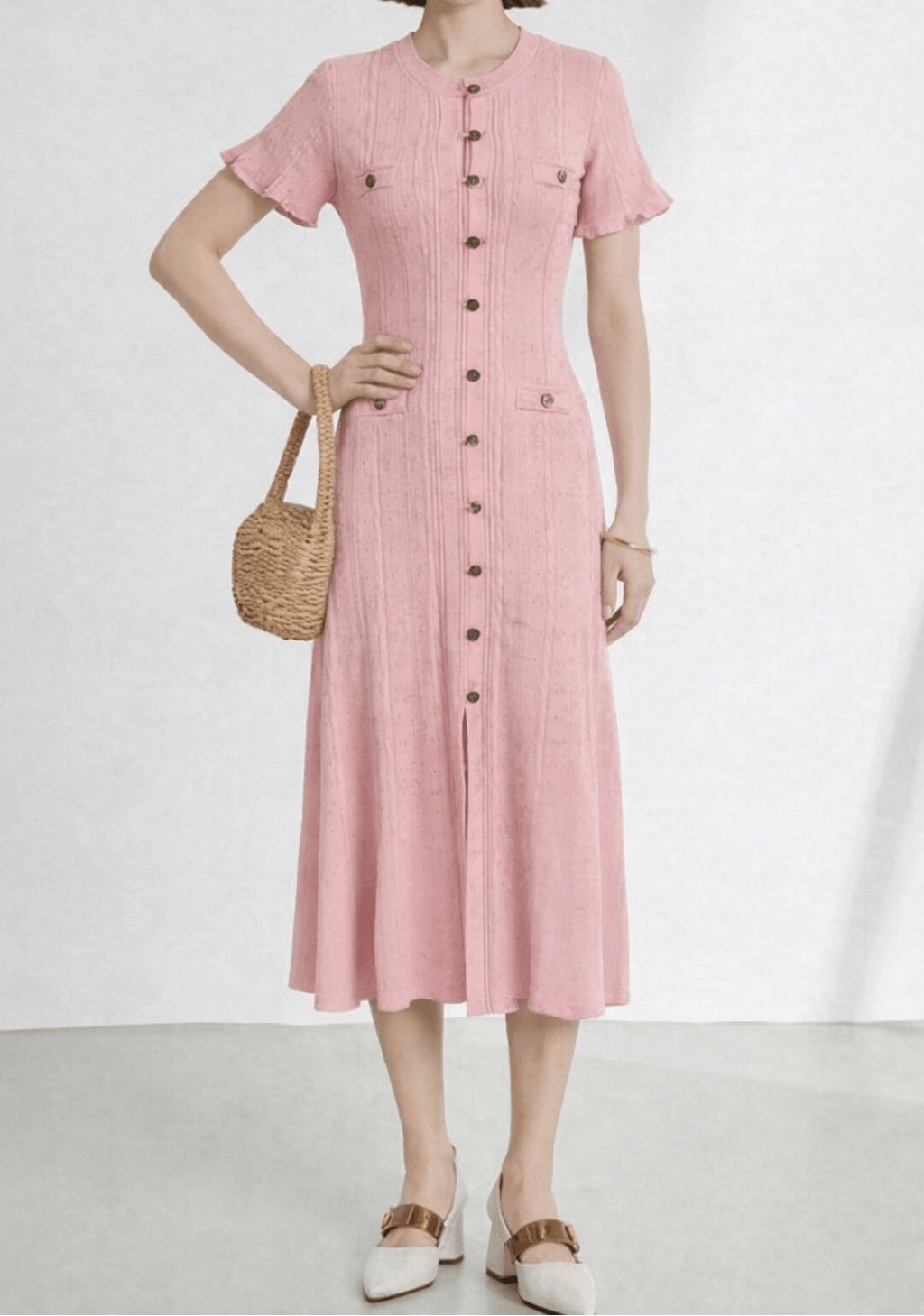 Women's SOERA Hannelore French V-Neck Knitted Slit Dress