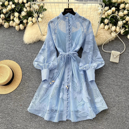 Women's SOERA Hedy Embroidered Lace Belted Dress