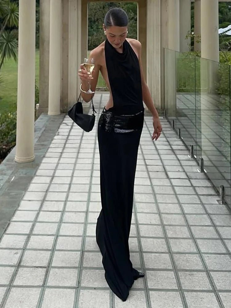 Women's Miranda Halter Draped Maxi Dress