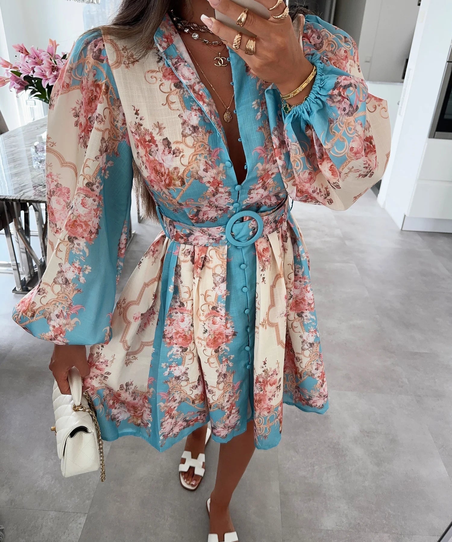 Women's SOERA Petunia Belted Floral Midi Dress