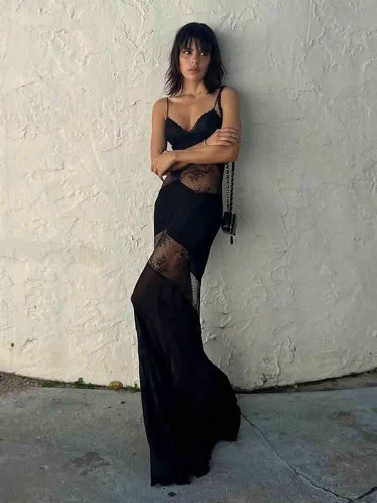 Women's SOERA Ravenna Sheer Lace Slip Maxi Dress