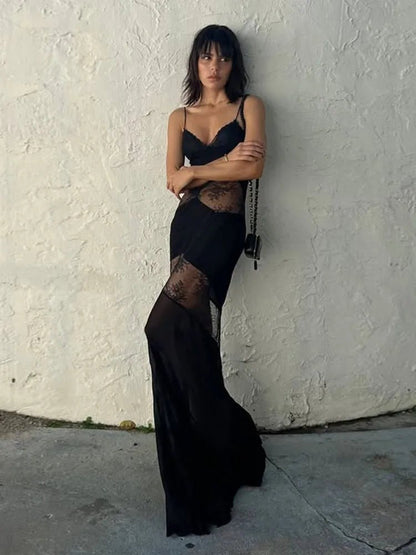 Women's SOERA Ravenna Sheer Lace Slip Maxi Dress