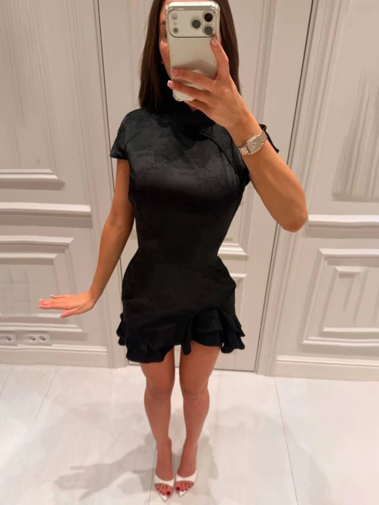 Women's SOERA Reagan Satin Patchwork Lace Collar Dress