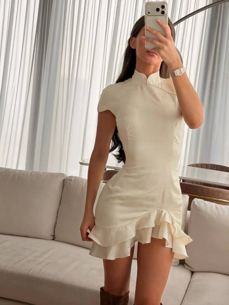 Women's SOERA Reagan Satin Patchwork Lace Collar Dress