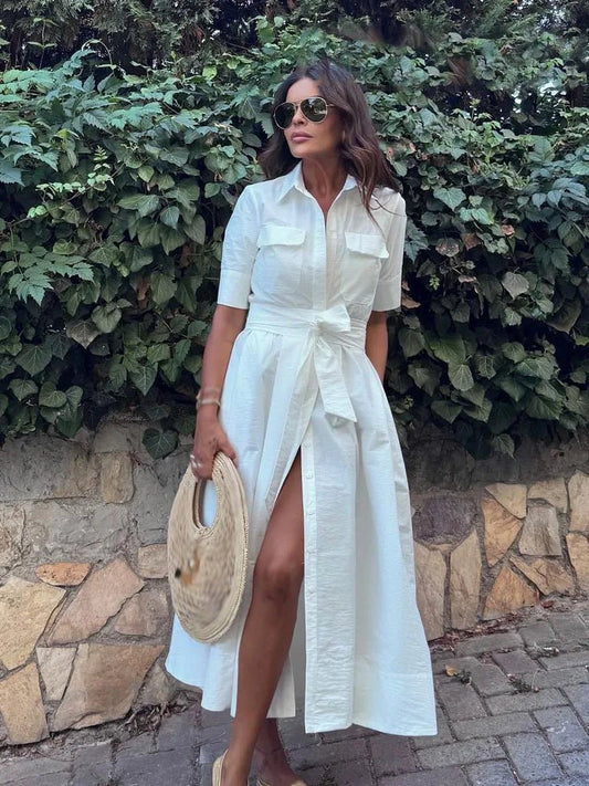 Women's SOERA Stacie Bow Tie-Waist Shirt Dress
