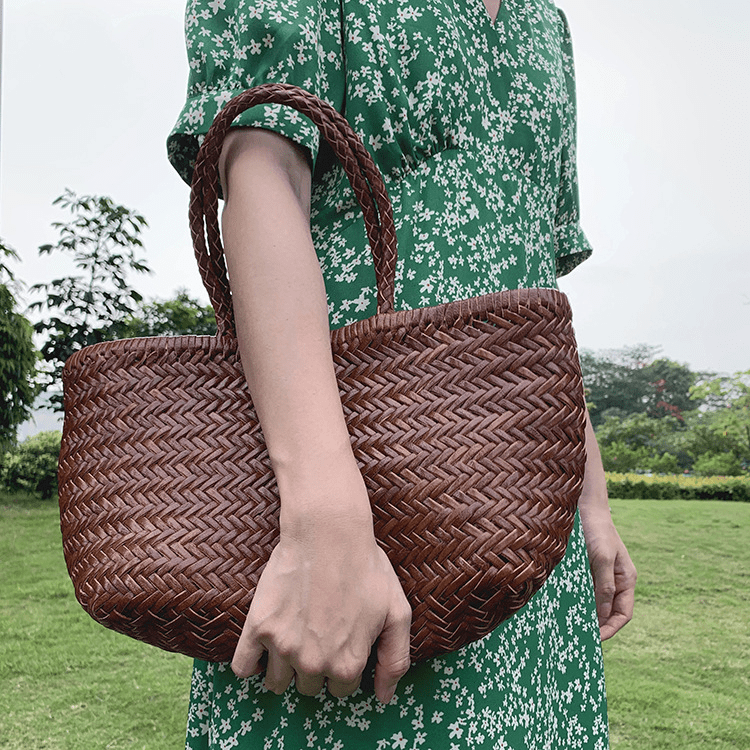 Women's Anais Handwoven Leather Tote Bag