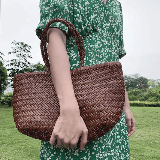 Women's Anais Handwoven Leather Tote Bag