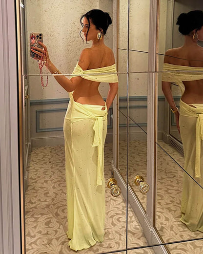 Women's SOERA Iris Backless Mesh Maxi Dress