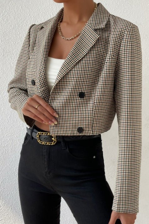 Women's SOERA Bianca Houndstooth Cropped Blazer