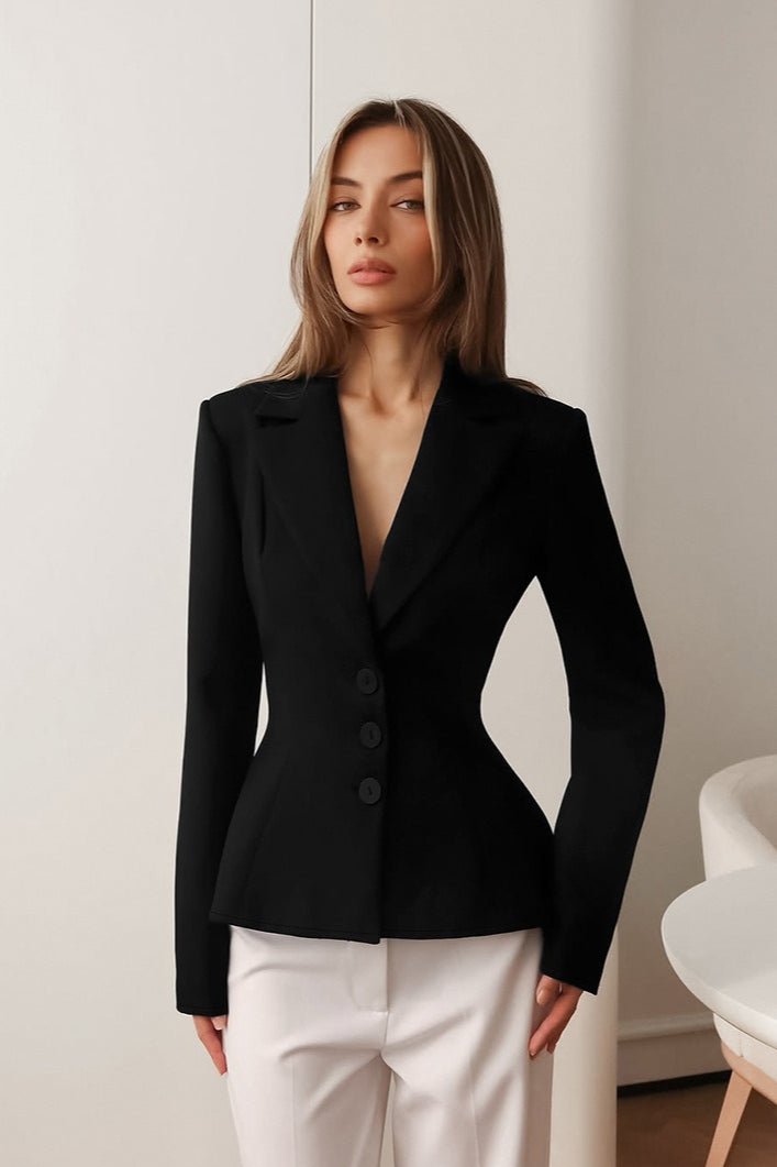 Women's SOERA Vivienne Fitted V-Neck Padded Shoulder Blazer