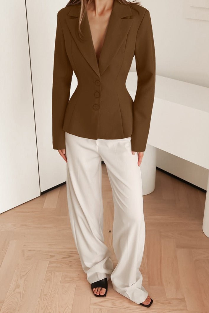 Women's SOERA Vivienne Fitted V-Neck Padded Shoulder Blazer