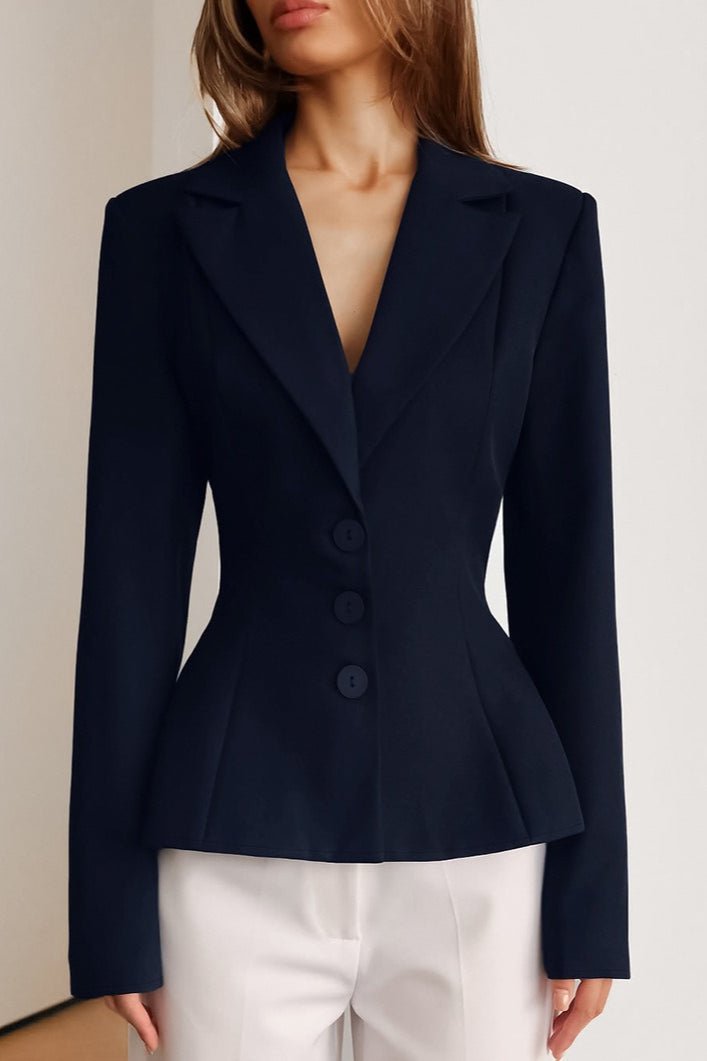 Women's SOERA Vivienne Fitted V-Neck Padded Shoulder Blazer