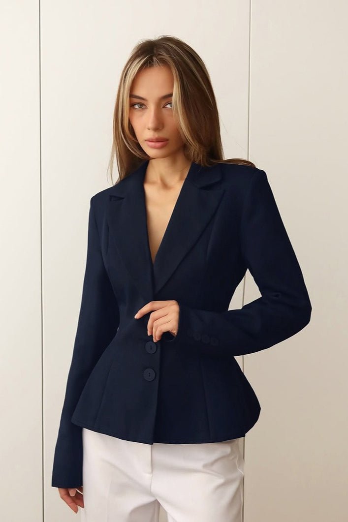 Women's SOERA Vivienne Fitted V-Neck Padded Shoulder Blazer