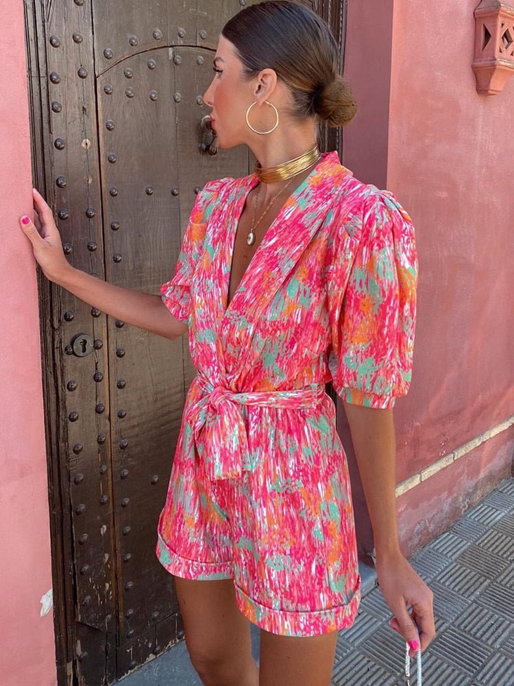 Women's SOERA Bianca Festival Print Belted Playsuit