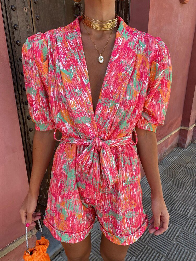 Women's SOERA Bianca Festival Print Belted Playsuit