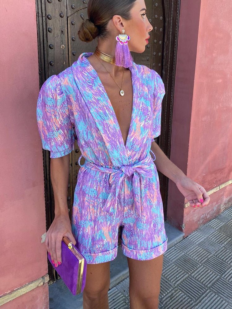 Women's SOERA Bianca Festival Print Belted Playsuit