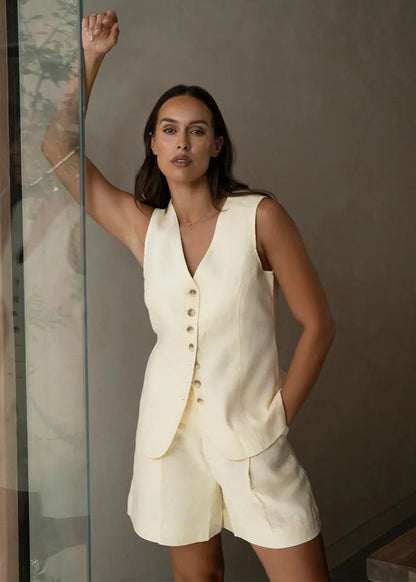 Women's SOERA Bianca Tailored Vest and Shorts Set