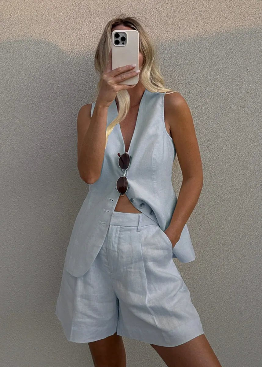 Women's SOERA Bianca Tailored Vest and Shorts Set