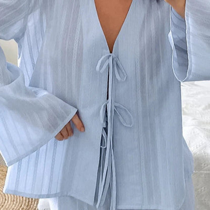 Women's SOERA Beatrice Lightweight Cotton Tie-Front Lounge Set