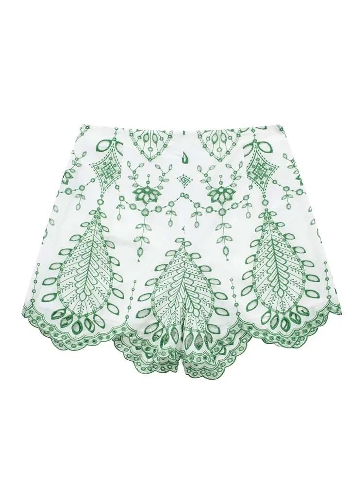 Women's Beatrice Needlework Shorts Set