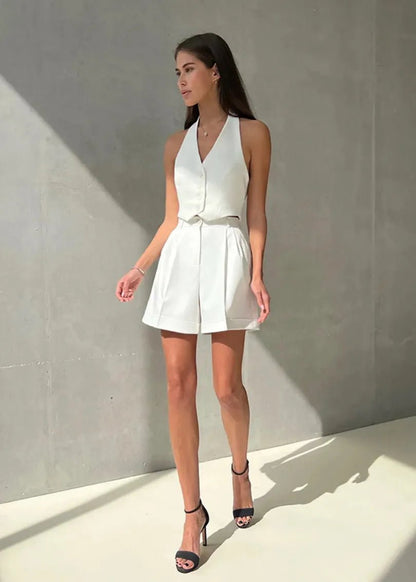 Women's SOERA Bianca Tailored Halter Vest & Shorts Set