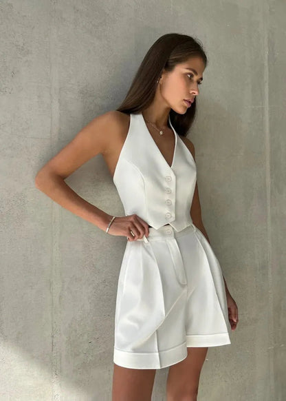 Women's SOERA Bianca Tailored Halter Vest & Shorts Set