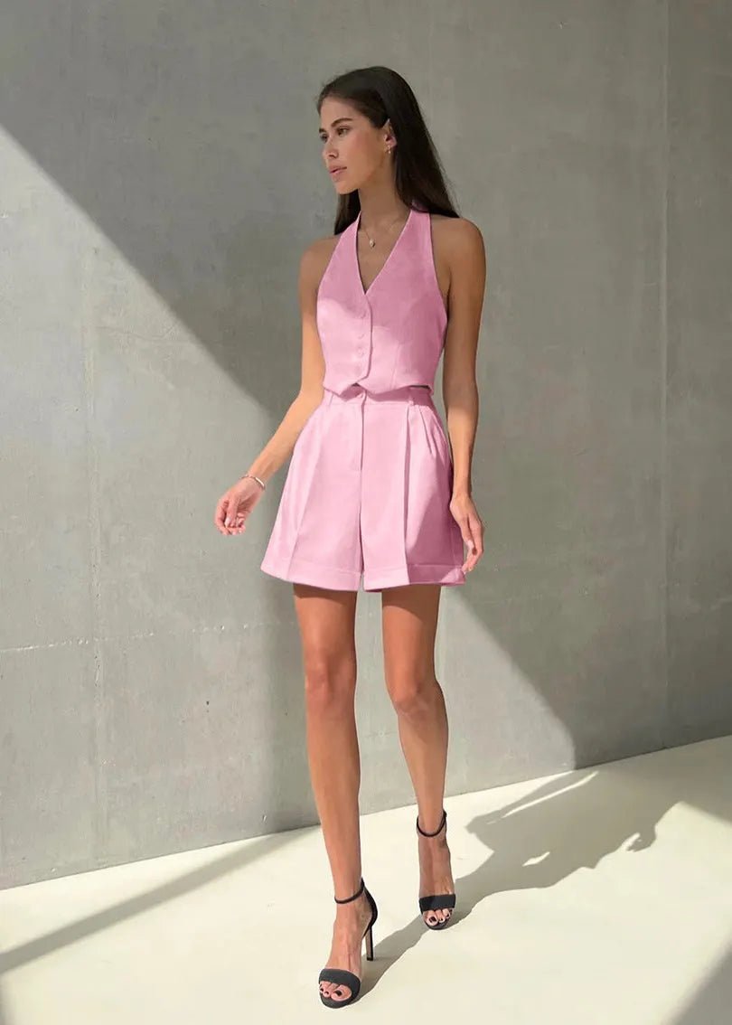 Women's SOERA Bianca Tailored Halter Vest & Shorts Set