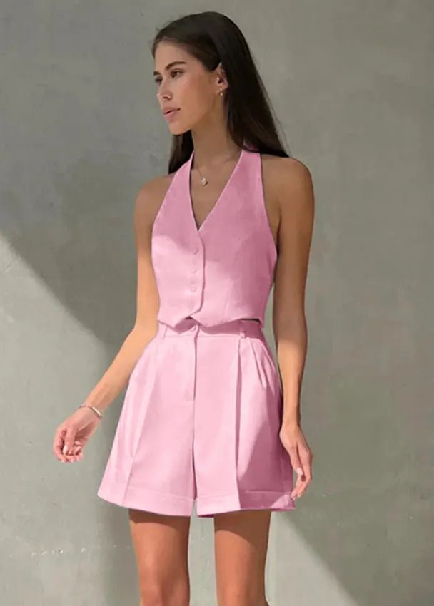 Women's SOERA Bianca Tailored Halter Vest & Shorts Set