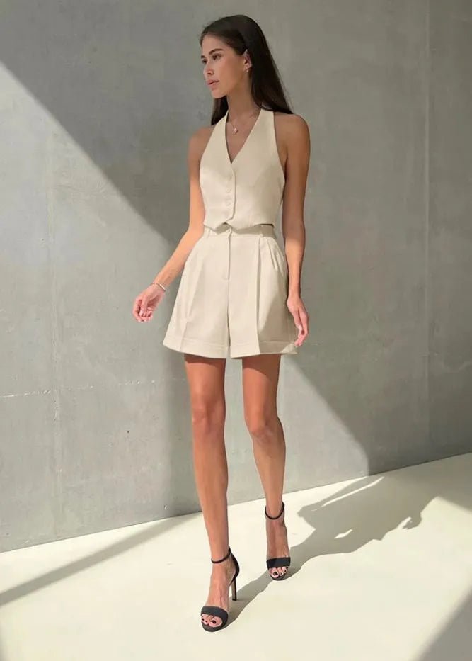Women's SOERA Bianca Tailored Halter Vest & Shorts Set