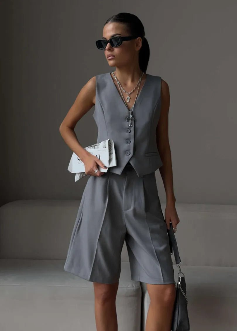 Women's SOERA Bianca Tailored Vest & Bermuda Shorts Set