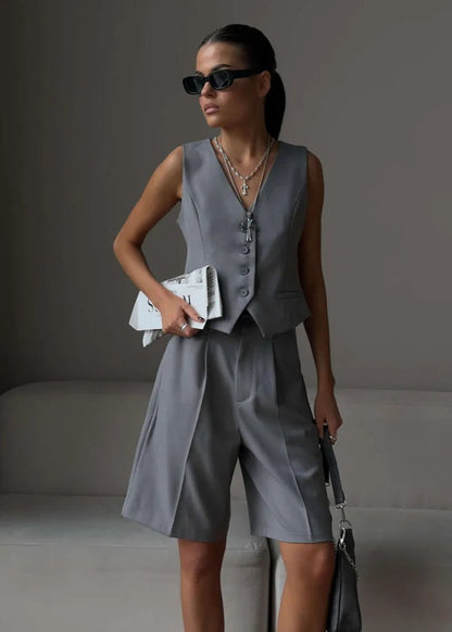 Women's SOERA Bianca Tailored Vest & Bermuda Shorts Set