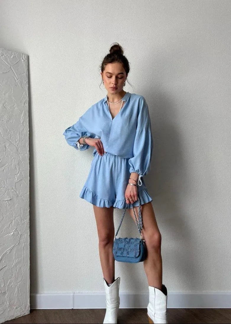 Women's SOERA Celeste Azure Long Sleeve Lounge Set