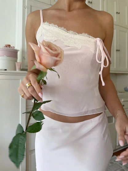 Women's SOERA Celeste Lace-Paneled Camisole and Skirt Set