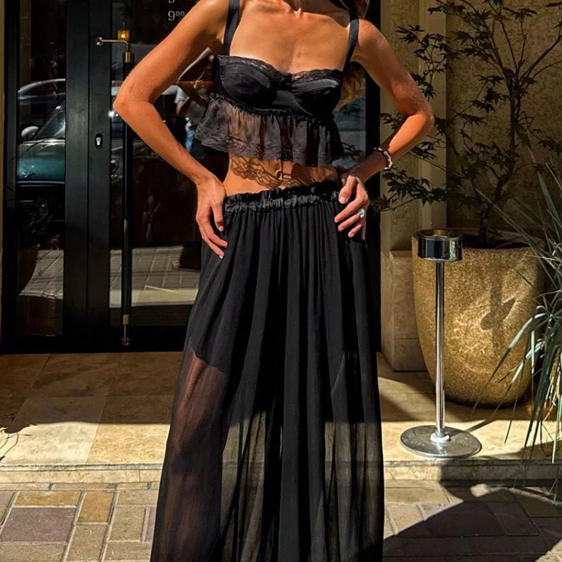 Women's SOERA Elena Halftone Chiffon Crop Set