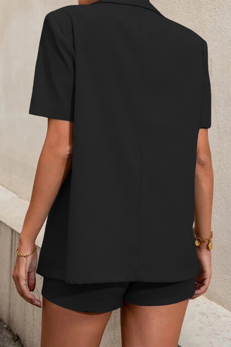 Women's SOERA Elena Two-Piece Collared Short Sleeve Set