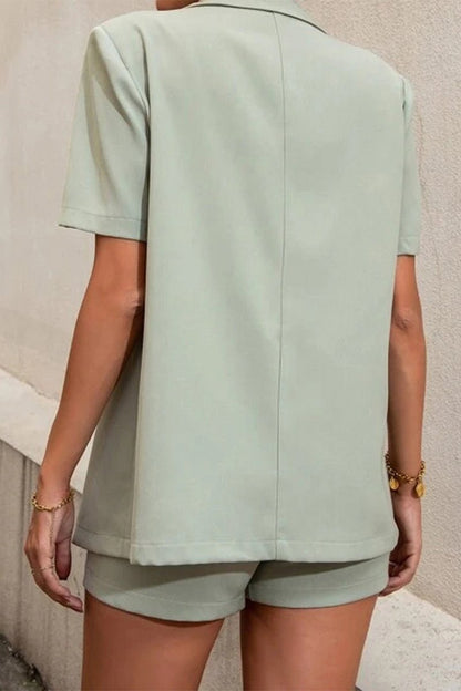 Women's SOERA Elena Two-Piece Collared Short Sleeve Set