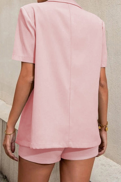 Women's SOERA Elena Two-Piece Collared Short Sleeve Set
