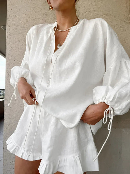 Women's Sienna Ruffle Shorts Set