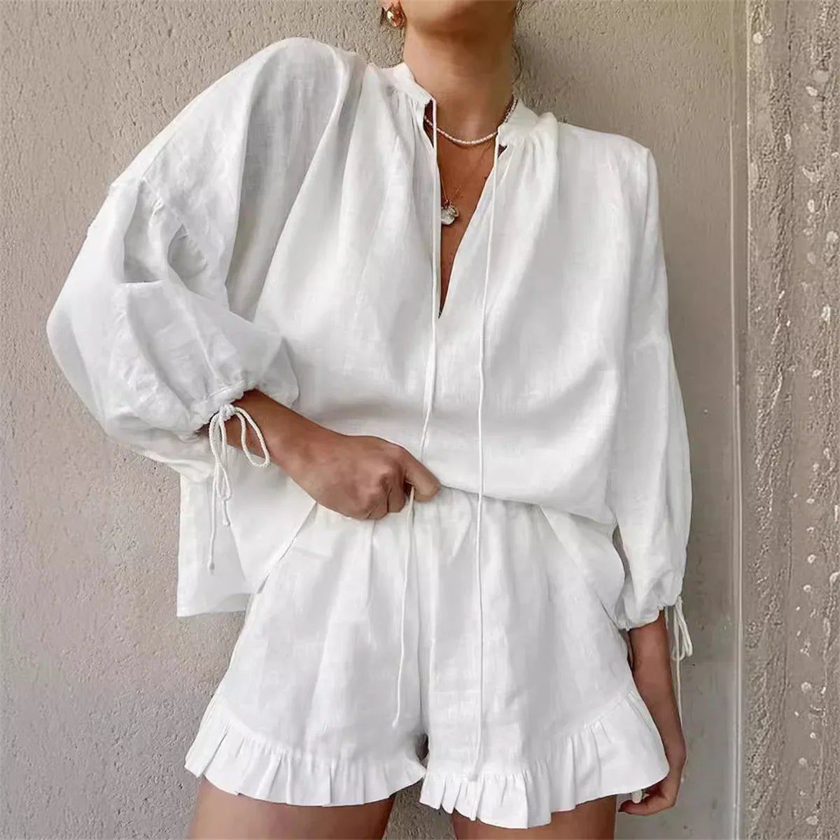 Women's Sienna Ruffle Shorts Set