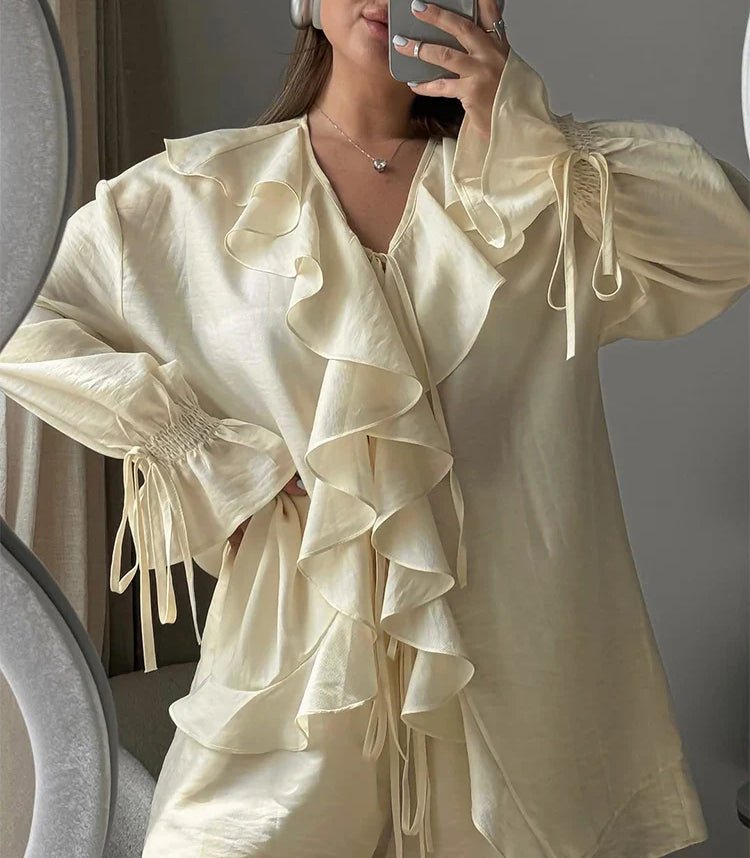 Women's SOERA Sienna Ruffled Tie Top Shorts Set