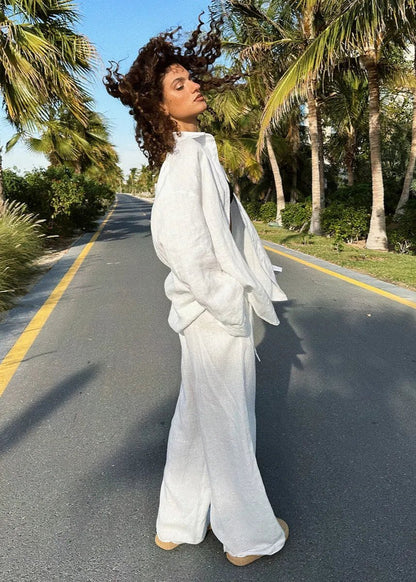 Women's SOERA Sophia Cotton Shirt & Lounge Pants Set