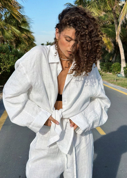 Women's SOERA Sophia Cotton Shirt & Lounge Pants Set