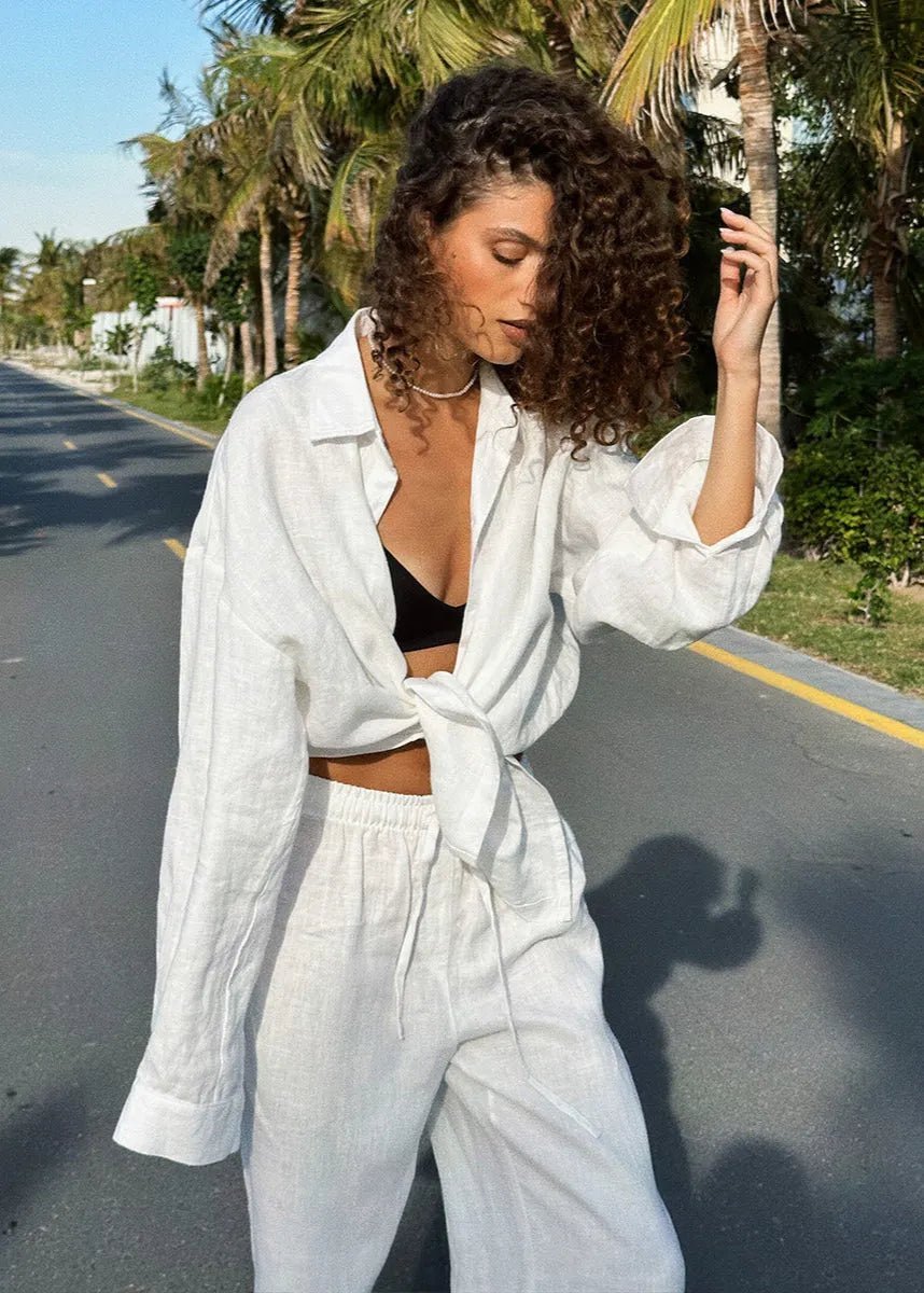 Women's SOERA Sophia Cotton Shirt & Lounge Pants Set