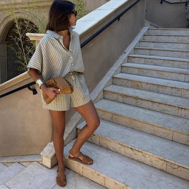 Women's SOERA Vivienne Striped Shorts Set