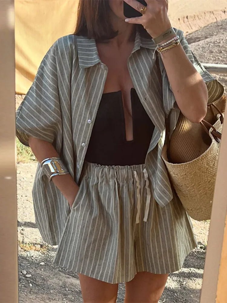 Women's SOERA Vivienne Striped Shorts Set