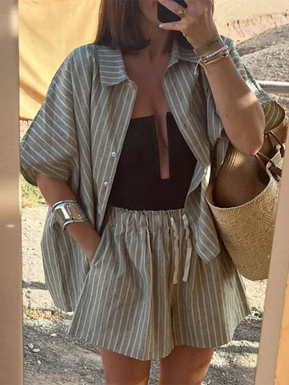 Women's SOERA Vivienne Striped Shorts Set
