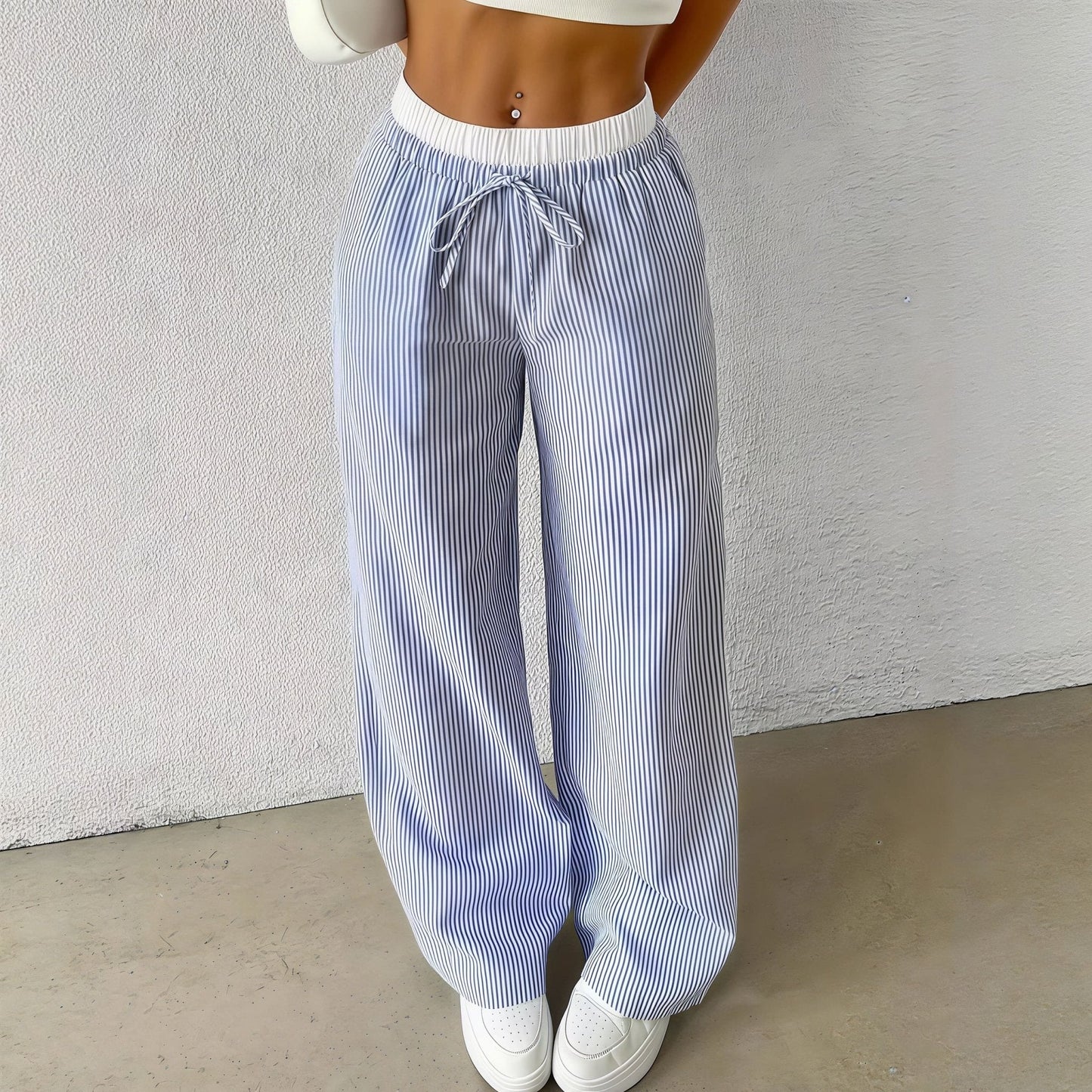 Women's Beatrice Striped Straight Casual Pants
